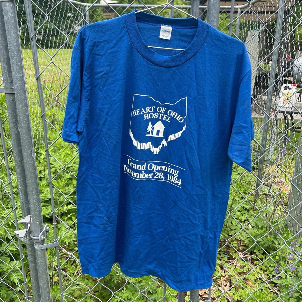 Vintage 80s Heart Of Ohio Hostel Grand Opening 1984 Single Stitch T Shirt